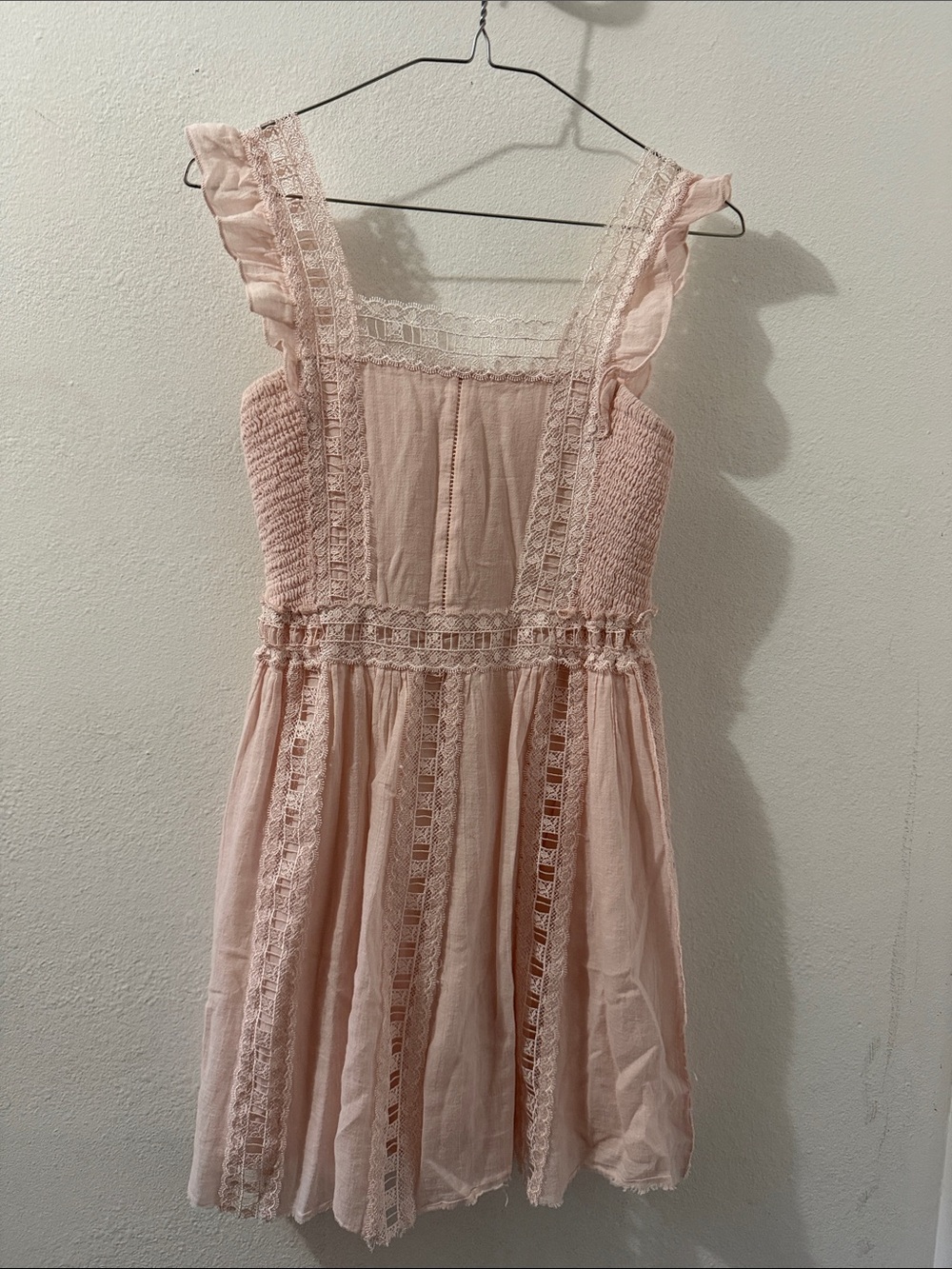 Chelsea & Violet Blush Pink Lace-Panel Sundress